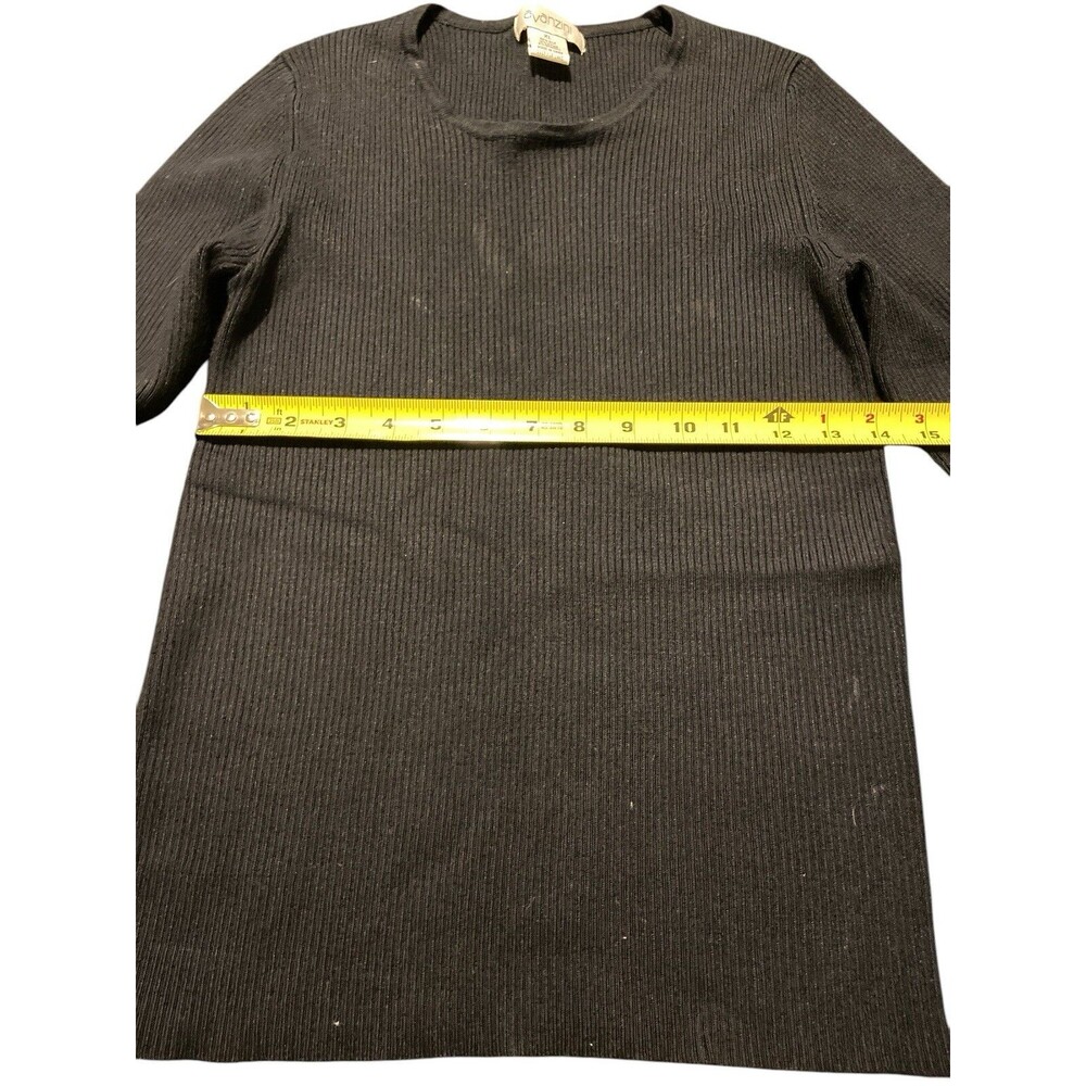 Avanzini Woman’s Top Blouse Black Sz XL 85% Silk Stretch Long Sleeve Casual - Picture 4 of 5